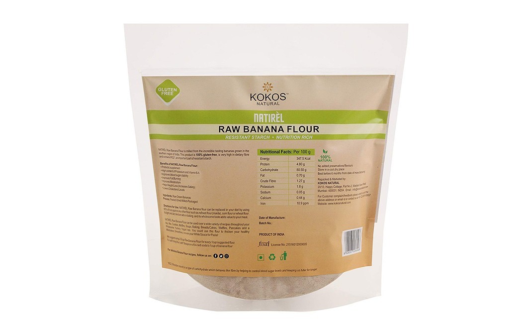 Kokos Natural Raw Banana Flour    Pack  500 grams